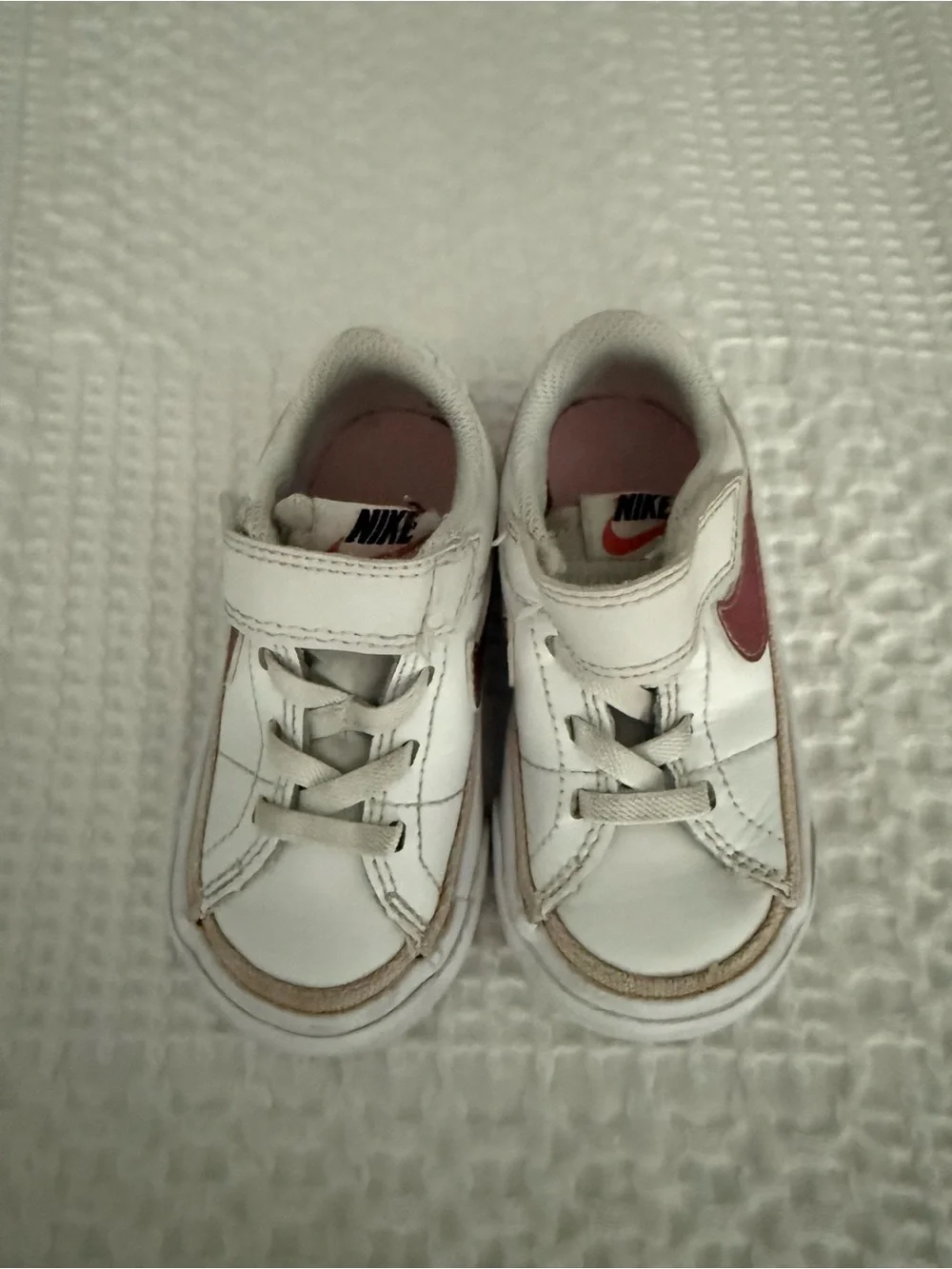 Nike Court Legacy Toddler Sneakers White Pink Hook Loop Shoes Size 5C DA5382-110